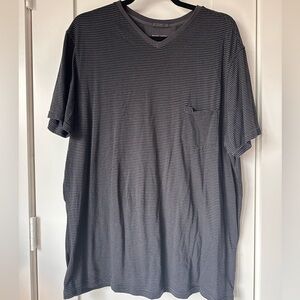 Men's Striped V-Neck Tee - Dark Gray